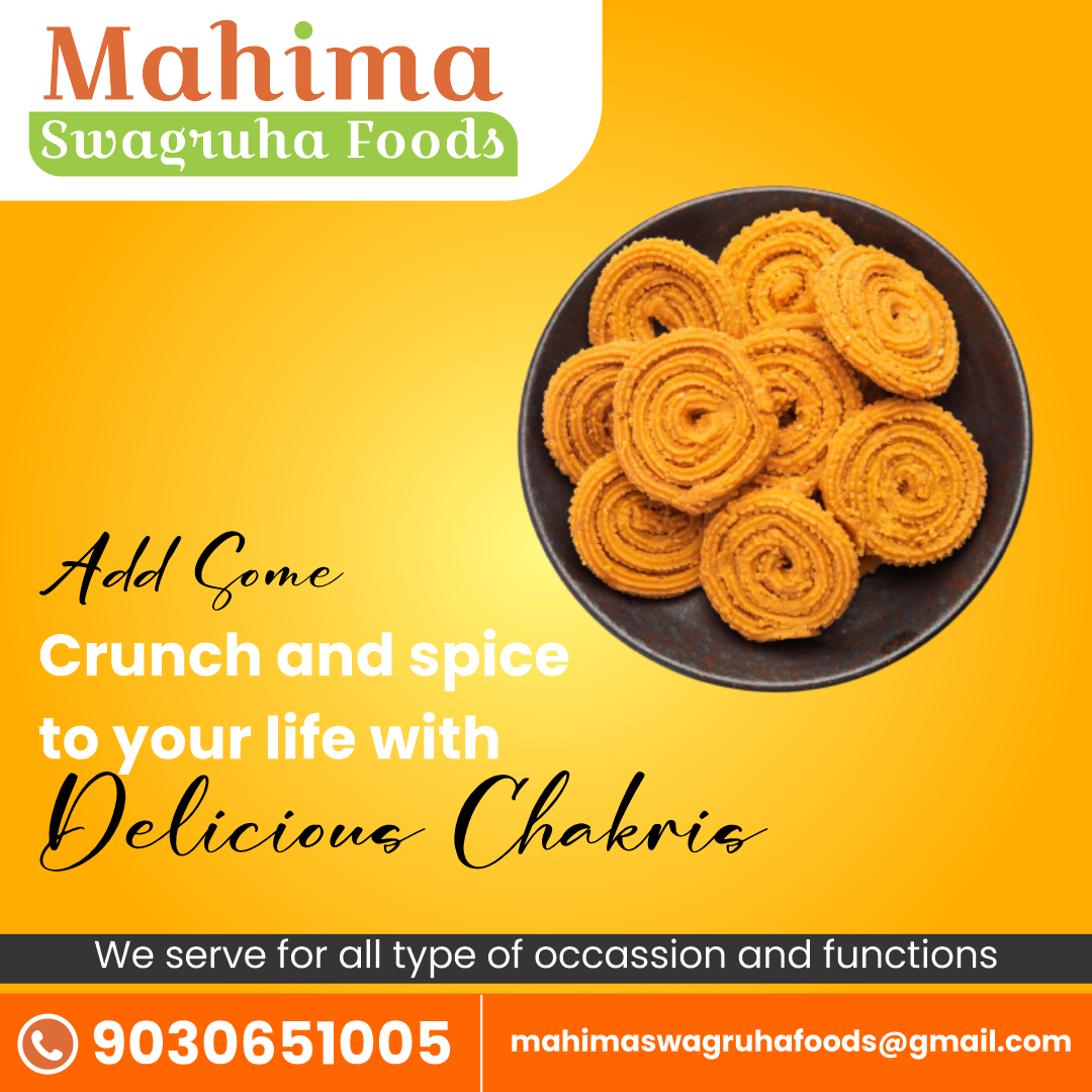 Add Some Crunch & Spice to your life with Delicious Chakris...

#deliciousfood #chakris #sweets #bestfoods #bestsweets #bestsnacks #crunchyfoods