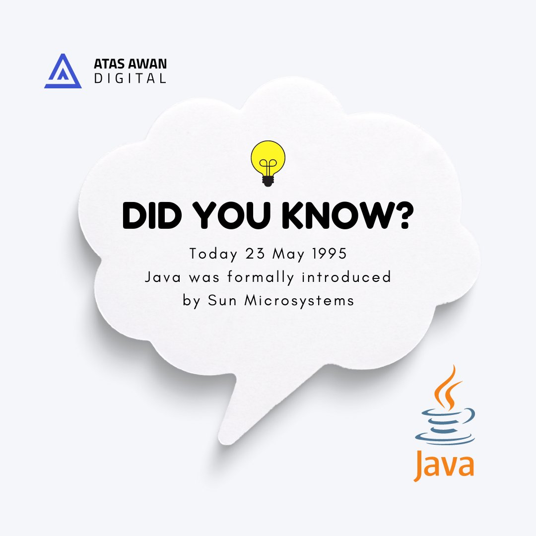 atasawan_dgtl's tweet image. Happy Java Day to all the Java developers out there! #Java #JavaDay #May23rd #ProgrammingLanguage #Developers #Technology