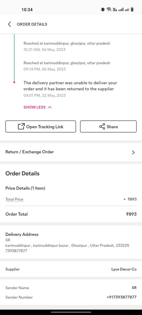 rainee_saddam's tweet photo. @XpressBees_IN @RaineSaddam Today automatically cancel my item. https://t.co/Srl8L0lmhy