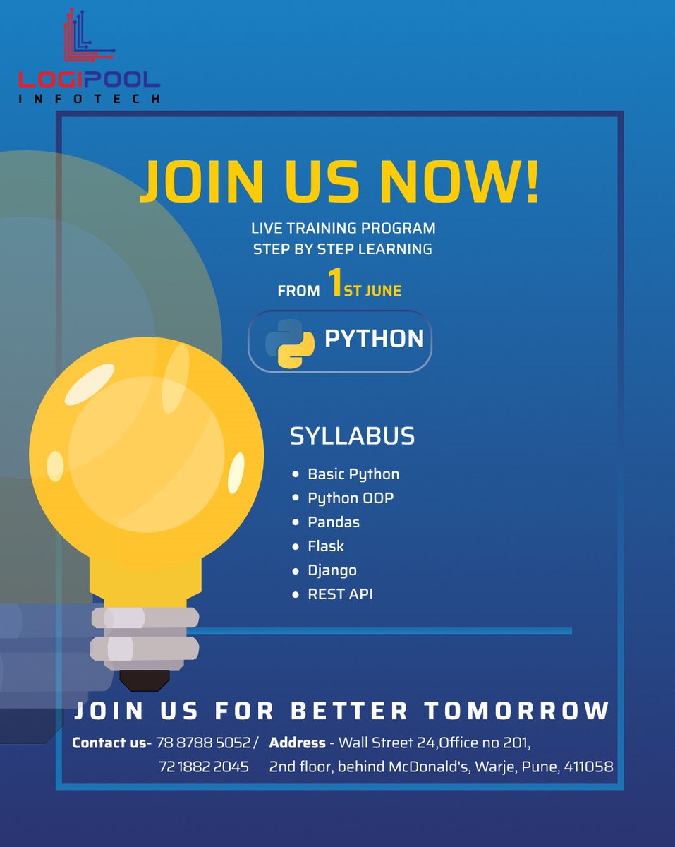 Logipoo2022's tweet photo. #logipoolinfotech #technogrowth #Itsoftwares #itcourse #innovation #management #digitalmarketing #technology #productivity #sales #socialentrepreneurship #business #python #aws #azure #devops #core #advancejava #meanstackdeveloper #softwaretesting #manual #automation https://t.co/MVCTfcjOJi