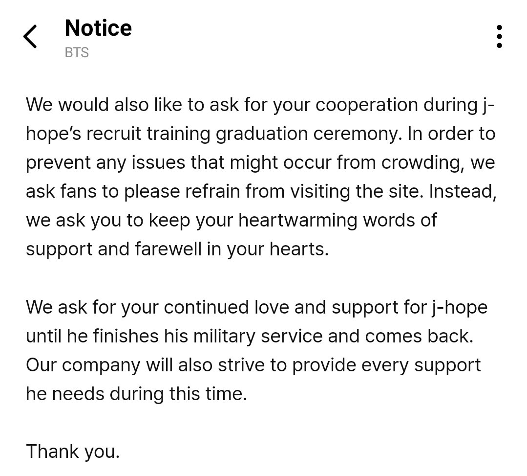 BTS Member J-Hope Sends Heartfelt Letter From the Military to Fans