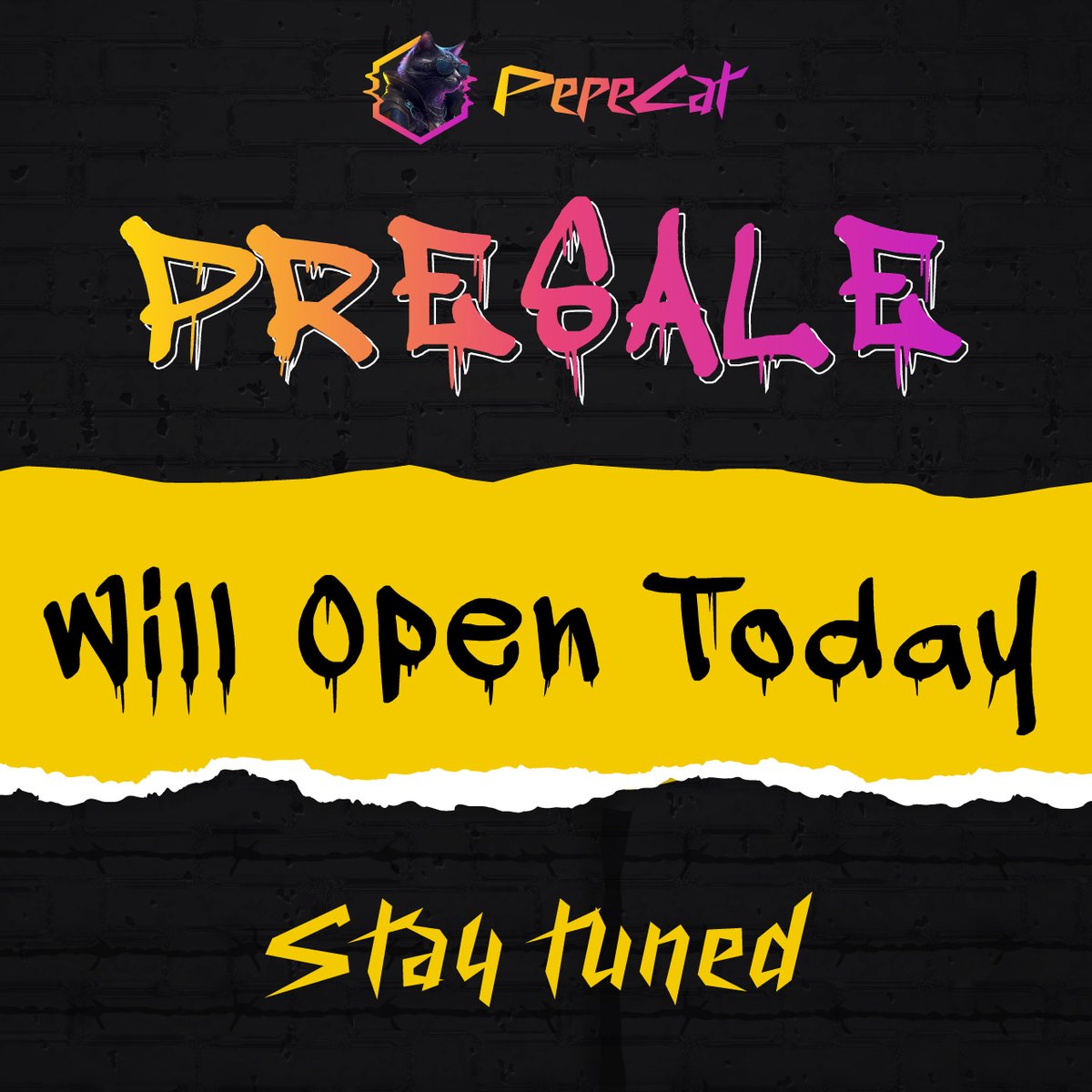 🔔 PepeCat Presale Reopens Today!

🌐 Low hard cap (100BNB) + a more extensive marketing campaign. 

🪙 If you want to join the new presale? Please fill out this form: forms.gle/ebkMJrvjPNPMto…

🎁 Your support is invaluable. Together, let's make PepeCat a success!

🔔 Stay tuned!