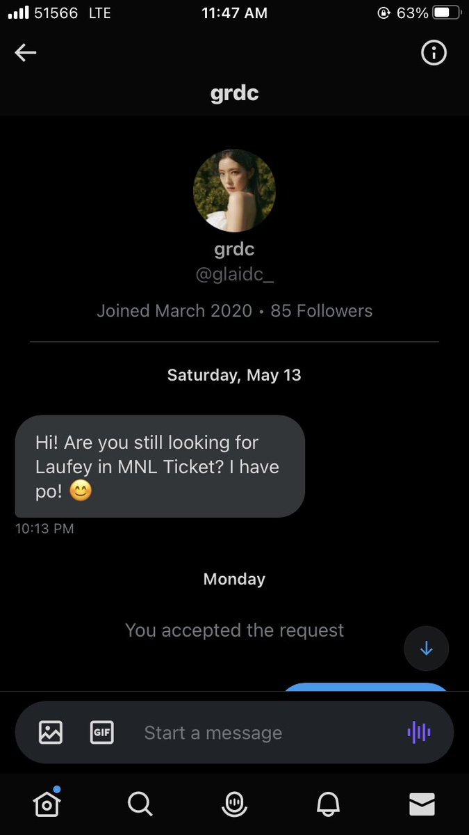 ivosfond's tweet photo. BEWARE ‼️ i got scammed recently by this poser, Glaidel T. Dela Cruz @/glaidc_ here on twt

disclaimer: this is not her real appearance, as i said poser nga sha so i have no idea what she actually looks like

i was looking for tickets para sa concert ni Laufey sa Manila + https://t.co/Cc3Jr19FU1