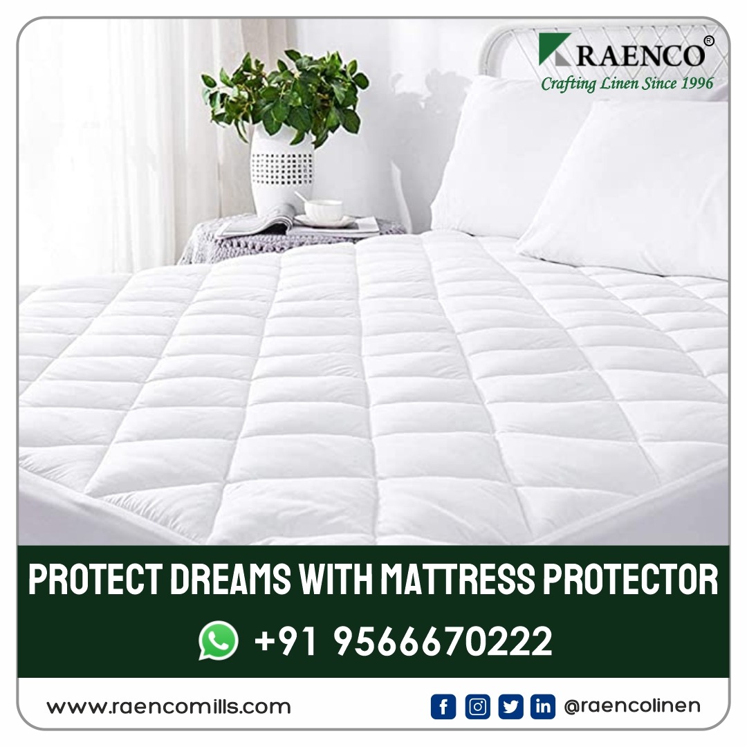 Protect dreams with Mattress Protector.
#mattressprotector #beddingessentials #sleepbetter #protectyourmattress #waterproofmattressprotector #hypoallergenicmattressprotector #breathablemattressprotector #dustmiteproof #BedBugProof #EasyToClean #Raenco #raencolinen