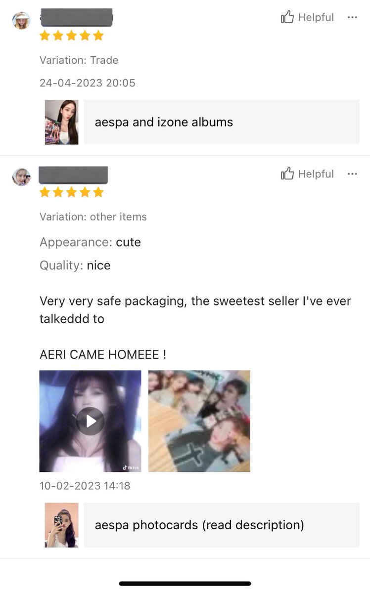 feedbacks from shopee #by_rina