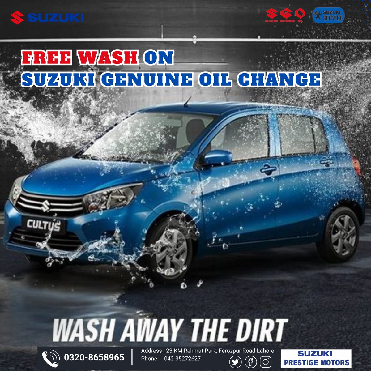 SuzukiPrestige's tweet photo. Enjoy a FREE Wash with Suzuki Genuine Oil Change!
Keep your Suzuki running in top condition with our trusted Genuine Oil and give it the pampering it deserves!
Limited time offer! Don't miss out on this unbeatable deal. Book your appointment now!
#SuzukiService #FreeWash https://t.co/Hm4eC55cKT