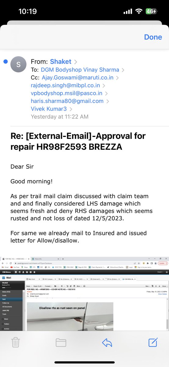 sam1v's tweet photo. @AayushiSV @IFFCO__TOKIO @SandeepWithEE @pascoauto @IFFCO_PR See @IFFCO__TOKIO reply yourself.

SEEMS RUSTED!

Who do they even mean? I challenge them to prove it because I already proved them wrong once when they said its 4-5months old damage. https://t.co/L8OcIHPo2U