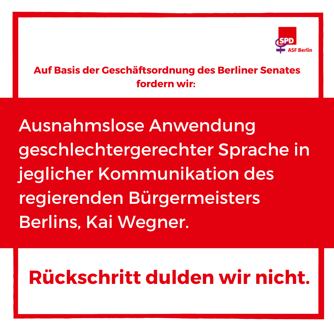 Sprache schafft Realität. Daher fordern wir ausnahmslose sprachliche Gleichstellung aller Geschlechter. Rückschritt dulden wir nicht. 
#Gendern #Wegner