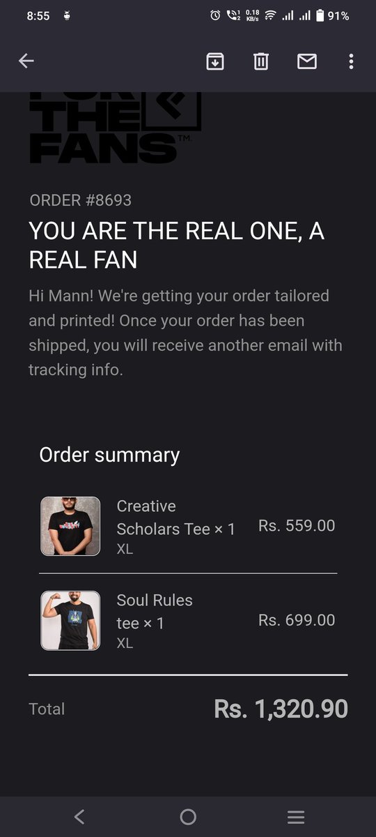 MannDoshi's tweet photo. Hello ,
I had ordered these Tees From s8ul store in September 2022 few weeks before the closure of S8ul store. I had already paid for the order but till date i didn't got any delivery or updates . I tried to reach out on s8ul site which was previously accessible and mailed https://t.co/IgqR9ibcAT