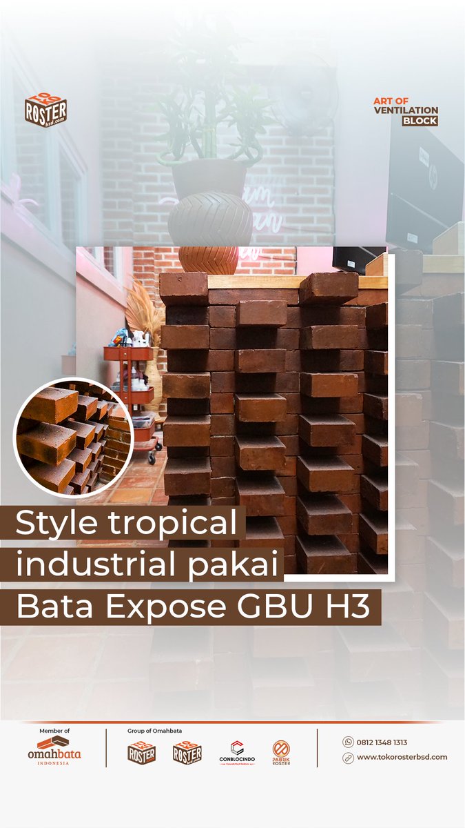 tokorosterbsd's tweet photo. Info pemesanan produk, hubungi:
📱0812 1348 1313

💻 https://t.co/oXyZfx51R0

#TokoRosterBSD #JualBataExpose #Terakota #Tropical #GBUH3 #home #HomeInterior #Tanaman #GoGreen #RamahLingkungan #BataTempel #BataExpose #Roster #PavingBlock #Roblock #TokoRoster #PabrikRoster https://t.co/2AbmiqBlBh