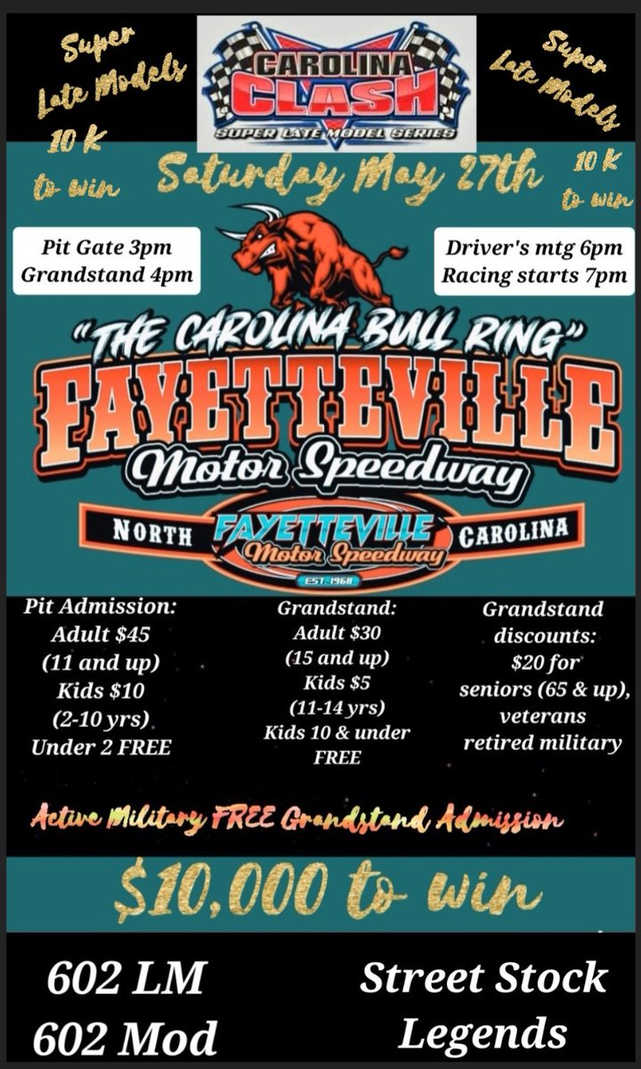Come hang out with the cool kids 😎
at The Carolina Bull Ring this Saturday 🏁