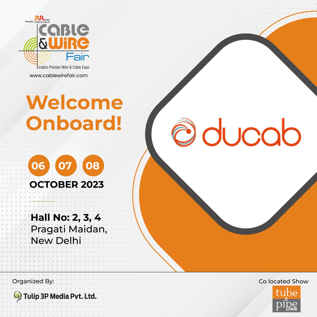 cablewirefair's tweet photo. We are Honored to Welcome, @Ducabofficial at the @CableWireFair ๐๐๐๐ from ๐๐๐ญ๐ก ๐ญ๐จ ๐๐๐ญ๐ก ๐๐๐ญ๐จ๐๐๐ซ at Pragati Maidan, New Delhi, India.
๐๐๐ ๐ข๐ฌ๐ญ๐๐ซ ๐ญ๐จ ๐๐ฑ๐ก๐ข๐๐ข๐ญ: https://t.co/2Hb8M31m9P
#cablewirefair #wireandcable #wireexpo #cableexpo #wireindustry https://t.co/7cKeRh0onS