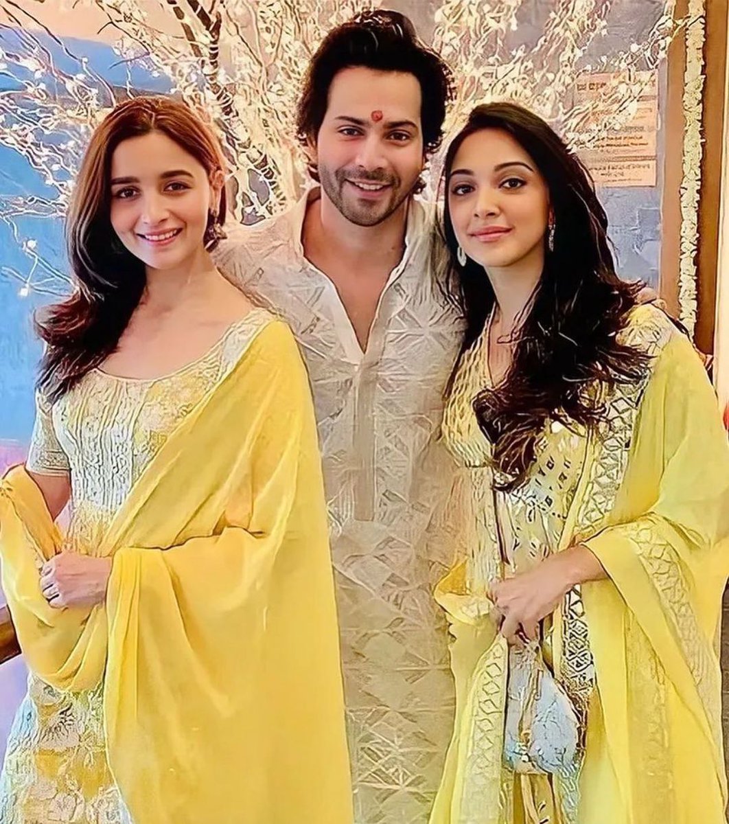 Starting our day off with this picture of @varundvn @aliaabhatt and @kiaraaliaadvani twinning in hues of Yellow 💛💛

.
.
.
#aliabhatt #kiaraadvani #varundhawan