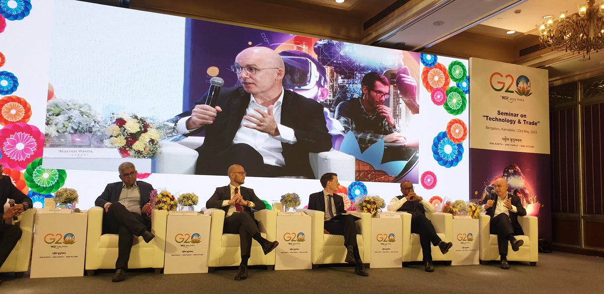 debjani_ghosh_'s tweet photo. #WarrenHarris, CEO @TataTech_News highlights the imp of skill building n diversity in digital mastery of orgs and nations. 
#G20Seminar on Trade and Technology
@nasscom https://t.co/sBoPPvPIHo