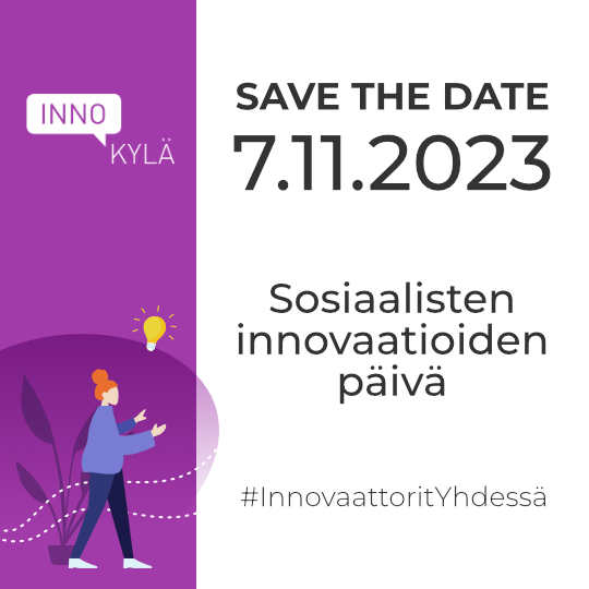 Merkitse jo kalenteriisi ensimmäistä kertaa järjestettävä Sosiaalisten innovaatioiden päivä 7.11.  📅 
🗨 🙋🏻‍♀️ Tapahtuma kokoaa yhteen sosiaalisten innovaatioiden kehittäjät, verkostot ja rahoittajat.
#InnovaattoritYhdessä #rakennerahastot 
🔎 thl.fi/sio