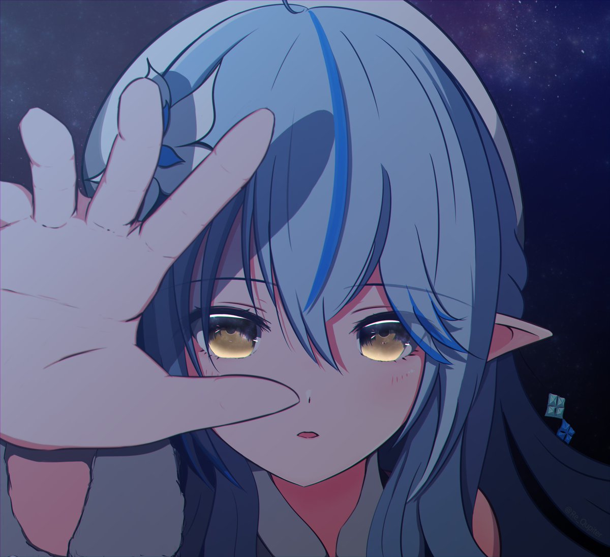 雪花ラミィ 「スッ…  #1日でフォロワー何人増えるかチャレンジ」|くぴてるのイラスト