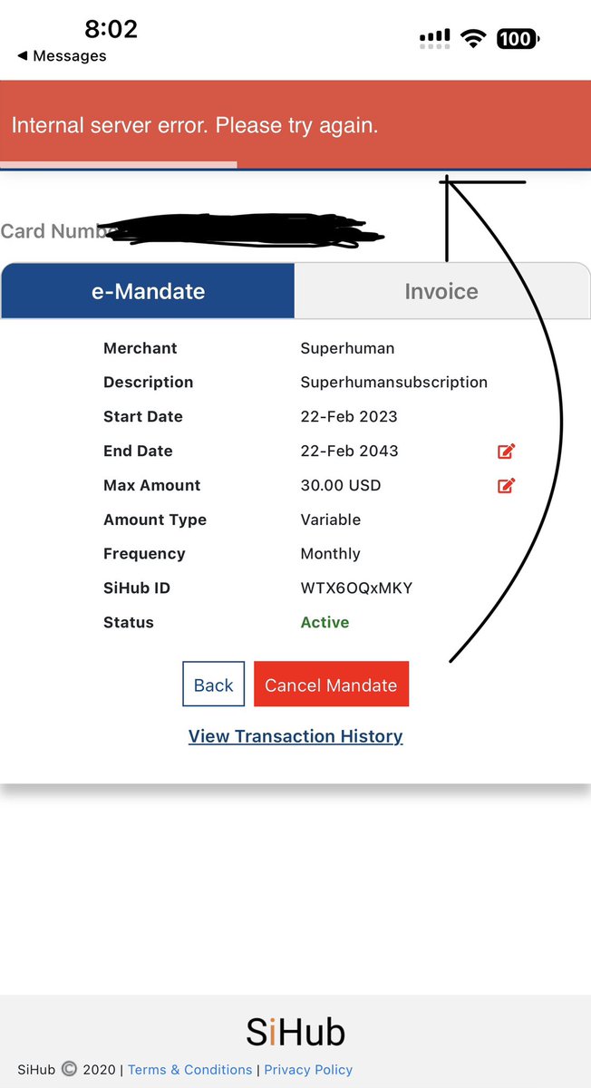 SI Hub for <a href="/HDFC_Bank/">HDFC Bank</a> doesn't allow me to cancel my mandate 😶
<a href="/RBI/">ReserveBankOfIndia</a> introduced these bunch of things to safeguard Indian consumers during recurring payments but there are a lot of experience issues in some bank's implementation
#DigitalPayments #Subscription