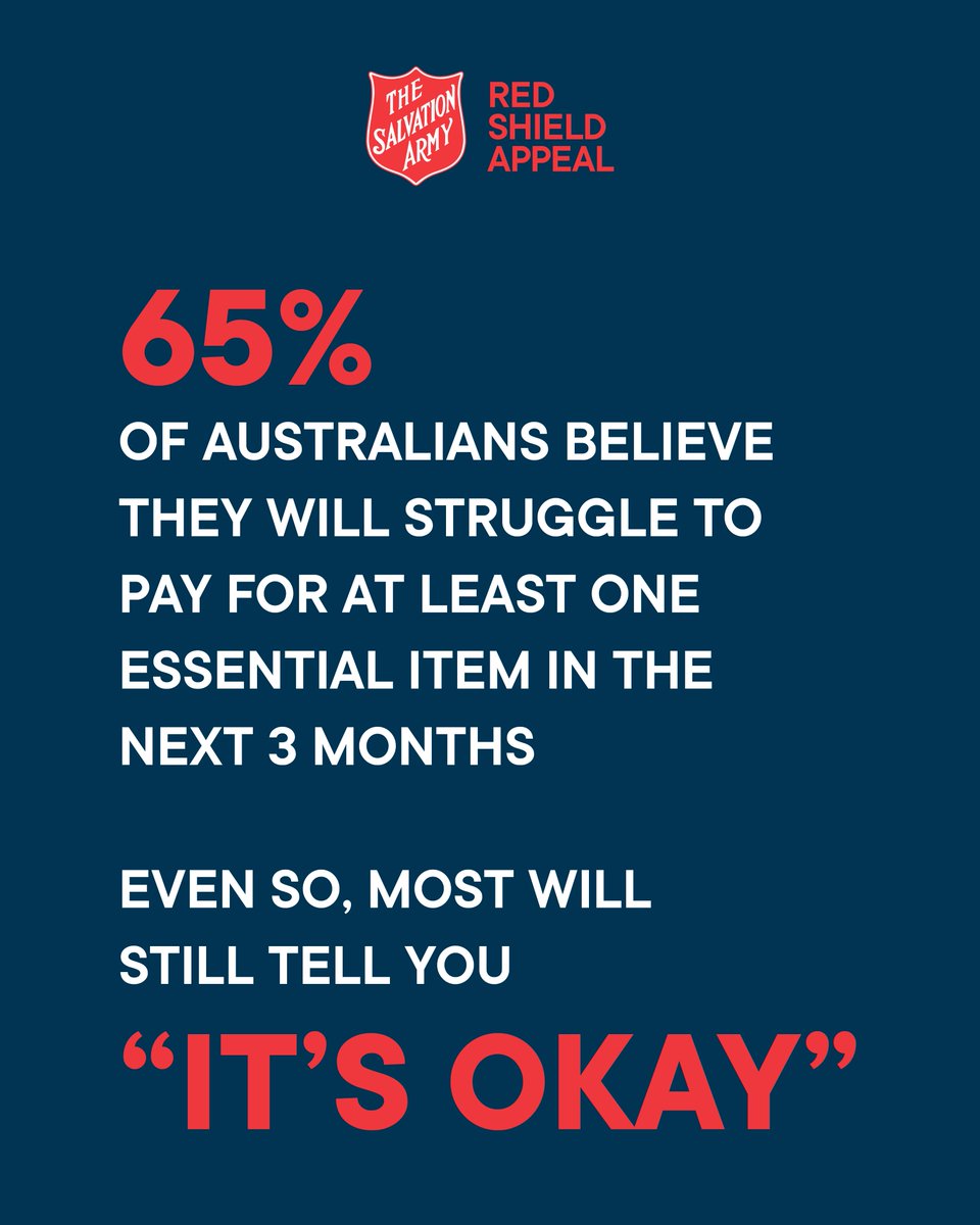 RT salvos: Asking for help is hard, helping is easy. Right now, thousands of ordinary Australians are struggling through hardship. If you can, please donate to the #Salvos #RedShieldAppeal today so nobody struggles alone: salvationarmy.org.au/donate/make-a-… (Source…