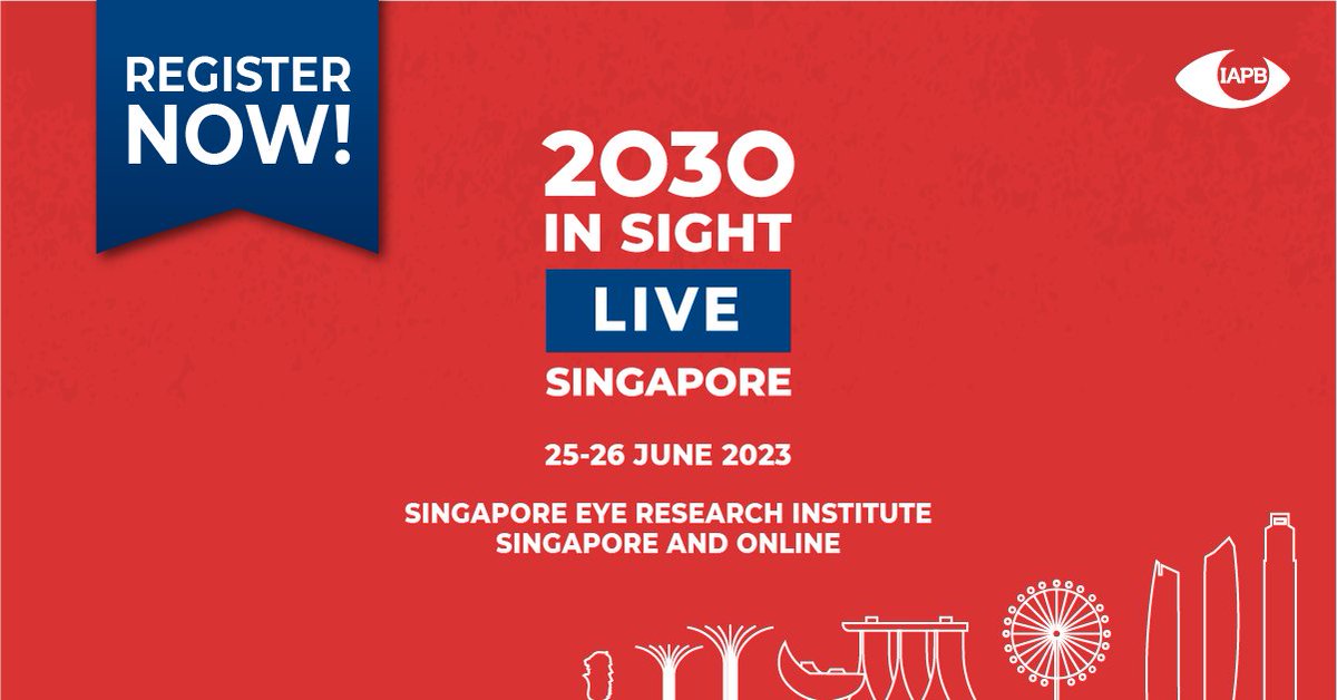 2030 IN SIGHT LIVE programme details are available now! Anyone with an interest in eye health is welcome!

‣ iapb.org/learn/our-even…

Join me & colleagues from around the world in Singapore this June. 

Register today.
#2030InSight #optometry #ophthalmology