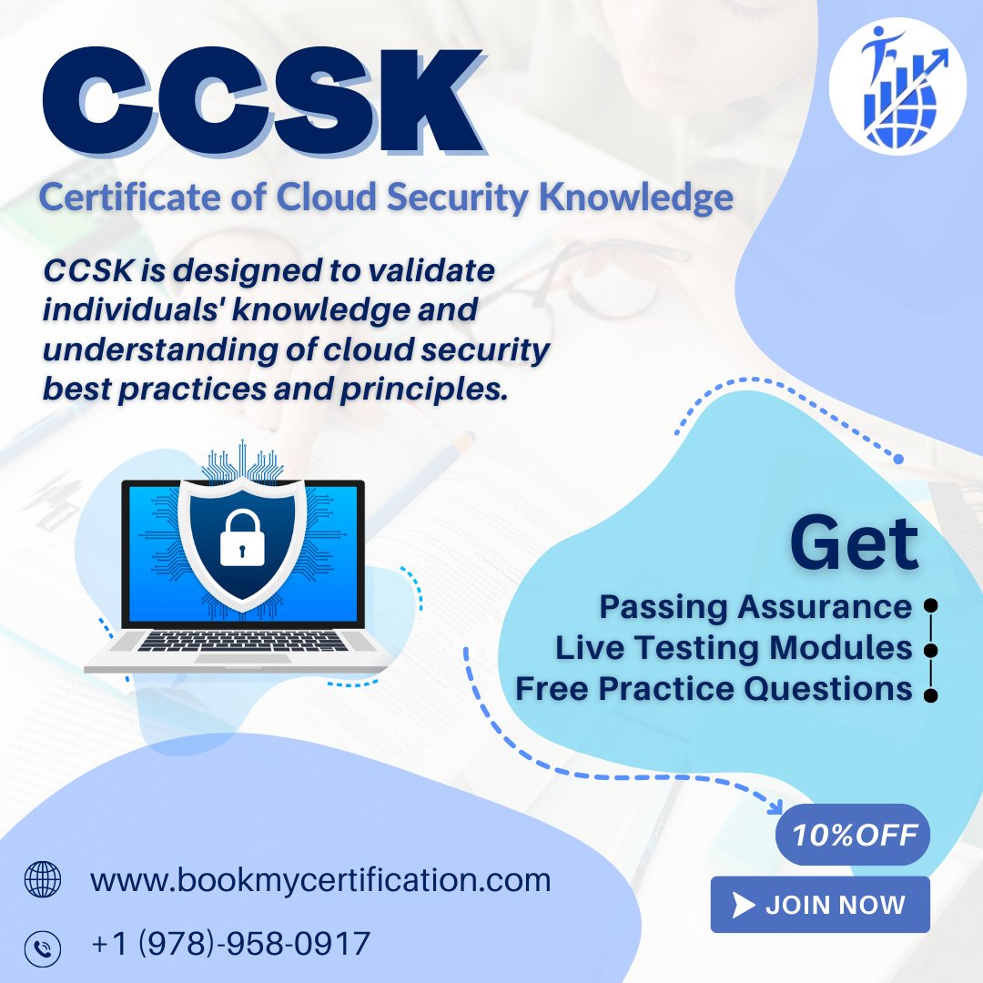 📚 Boost your CCSK Professional Certification prep with cutting-edge practice questions and live testing modules! 🚀🎯
Contact us on WhatsApp at +1 (978)-958-0917 📞
or click: wa.me/19789580917/
#CCSK #CertificationPrep #BookMyCertification #PracticeQuestions #LiveTesting