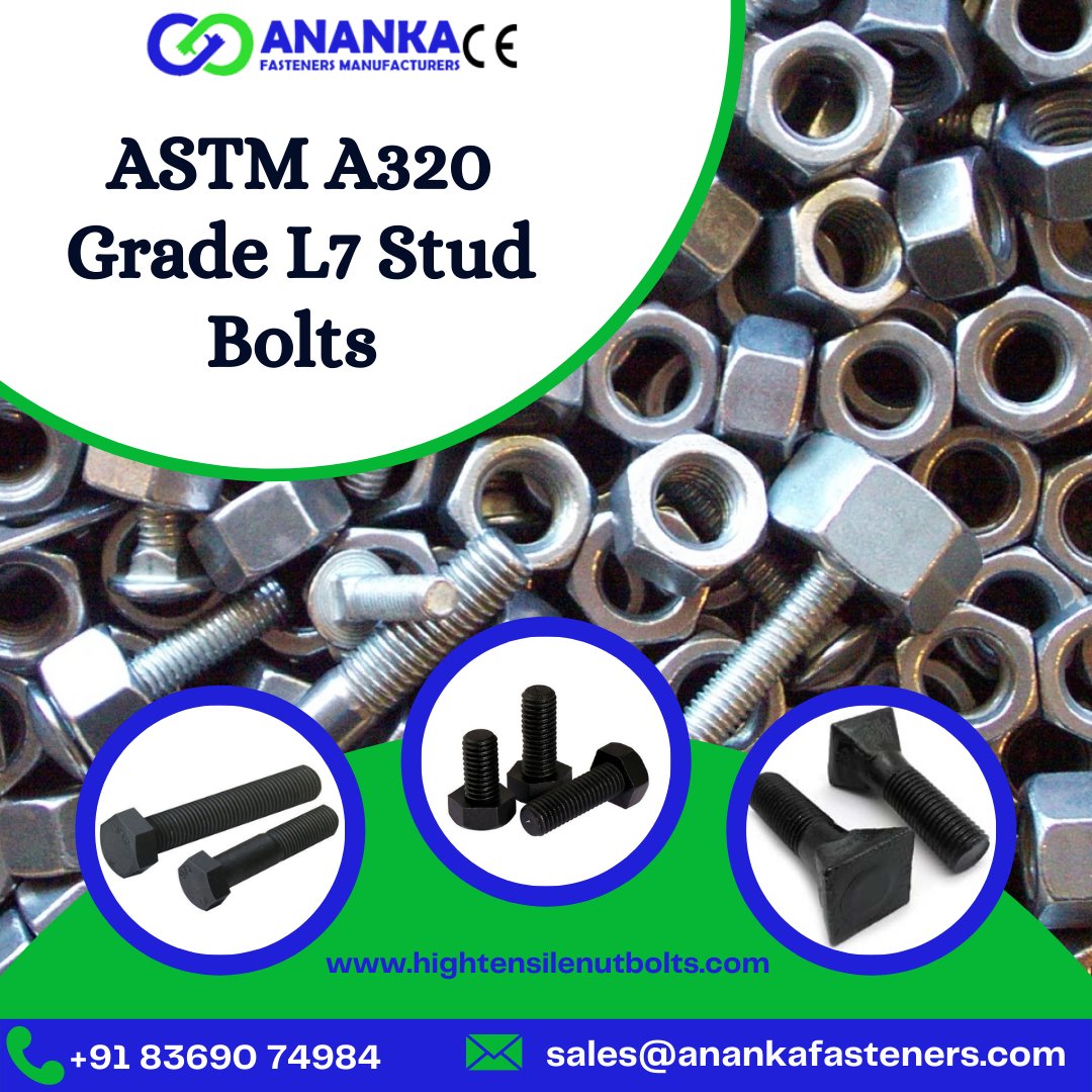 HTnutbolts's tweet photo. Premium Quality ASTM A320 Grade L7 Stud Fasteners Manufacturer
Ananka Group is a well-known ASTM A320 Grade L7 Stud Manufacturer, Supplier, Stockist and Dealer in India.
Source: https://t.co/sAVHdrEa4L

#ASTMA320 #ASTMA320GradeL7Stud  #FastenersManufacturer https://t.co/w3KoCdUcte