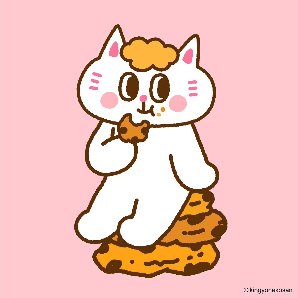 yogustudi's tweet photo. 今日はチョコレートチップクッキーの日ですね。おやつに美味しいクッキーを一つ食べましょう！

Today is Chocolate Chip Cookie Day, let's have a yummy one for afternoon tea!

#kiyo #kingyoneko #イラスト #今日は何の日 #illustration #チョコチップクッキーの日 https://t.co/jfQ8tjTdbb