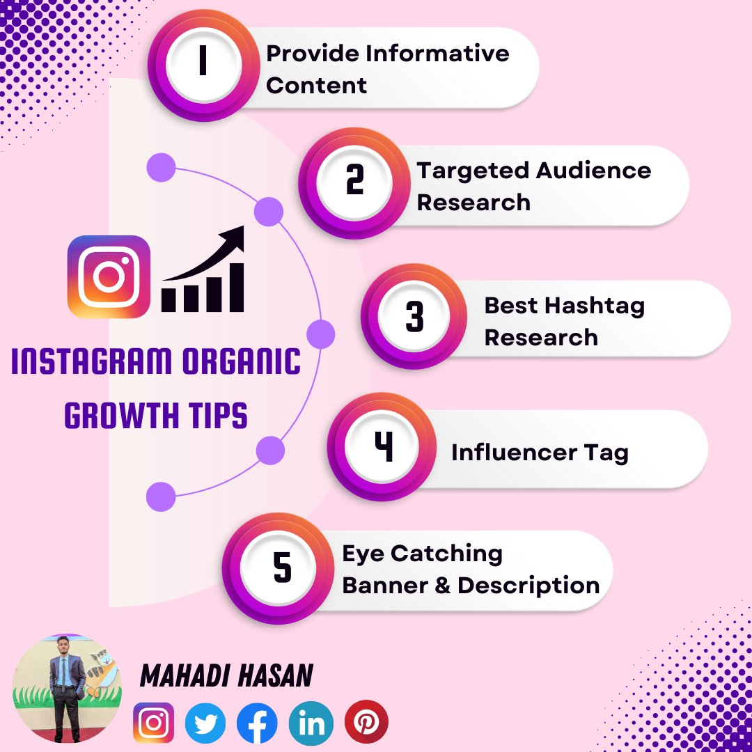 5 Tips to grow Instagram Account Organically 
 #instagrammarketingstrategy #iggrowthtips #instagramgrowthexpert #instagrammarketer #digitalmarketing #instagramfollowers #instagrammarketing #instagramgrowth #instagram #organicgrowth  #socialmediamanager #socialmediamarketing