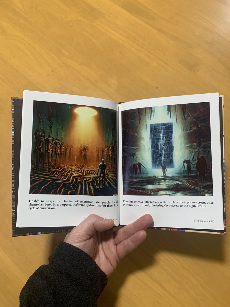 clinton_freeman's tweet photo. An unearthed manuscript uncovers humanity's quest to manifest god through artificial intelligence.

An experimental variant of the Dalle2 image generator contributed significantly to reconstructing the enigmatic pages of the Simulacra Testament.

https://t.co/gjlpNMRsx3

#dalle2 https://t.co/ZUYeCGQ8Qk
