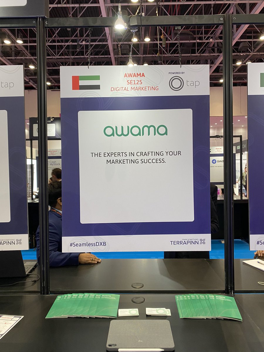 Got a little stall for @awamamarketing at #SeamlessDXB 

It’s only 10 am and the place is buzzing already. Can’t wait to see what the next two days hold for us.