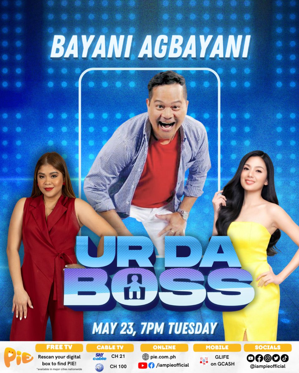 iampieofficial's tweet photo. BAYANING TABAHADOR!?
Ngayong #PIENIVERSARY, punong-puno ng kulitan at tawanan tayo tonight dahil ang makaka-work natin ay si BAYANI AGBAYANI! maki #PIEstaPIEnalo na sa PIE Channel
πΊ UR DA BOSS on PIE CHANNEL
π
MAY 23 | 7PM
π https://t.co/rGIfe6f54Y
π https://t.co/7nz8e6mybW https://t.co/aaHyXwYHgh