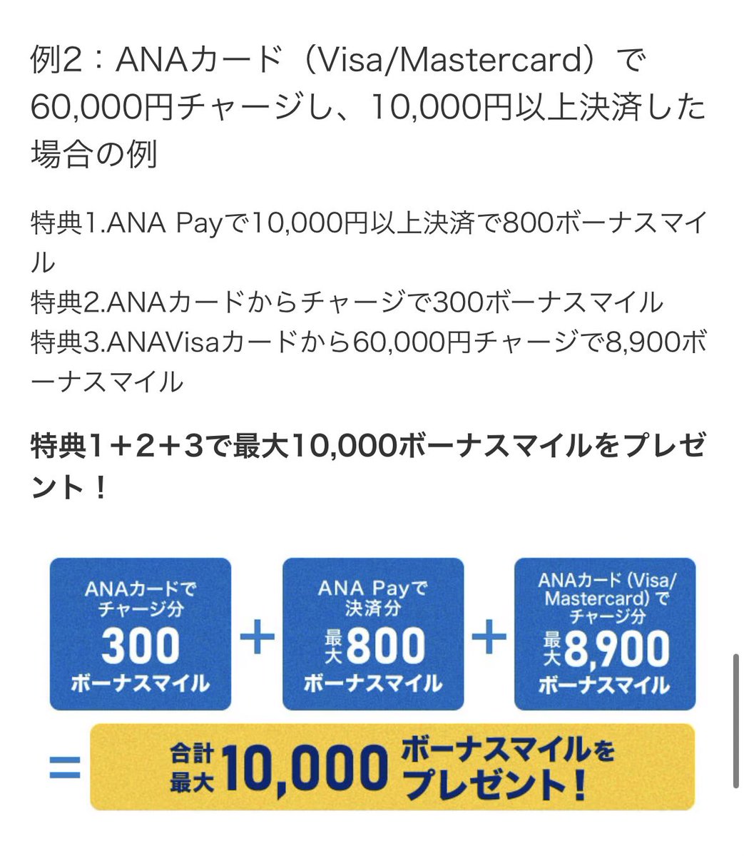 paynomi's tweet photo. 新しいANA Pay利用で1万���イルゲット✈️
ANAカード(VISAまたはMasterCard)で6万円チャージして1万円以上決済で1万マイル！！これは強い…！全力参加します！！
8/31まで
↓エントリーお忘れなく！
https://t.co/i4GO46eRTq
最近新しいサービスいろいろ増えてApple Payの枠が足りない🥹 https://t.co/Jb3ffxJd7d