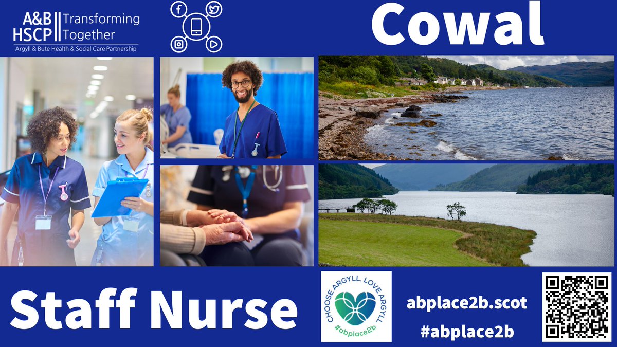 An opportunity has arisen for a highly motivated individual to join our established team within Cowal Community Hospital  casualty department. APPLY NOW apply.jobs.scot.nhs.uk/Job/JobDetail?…

#abplace2b #closerthanyouthink #nursingjobs