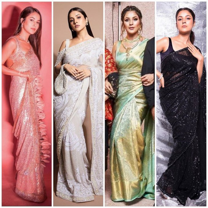 #InPhotos :- Her saree looks✨stunning📷#shehnaazgill #shehnaazians #bollywoodactress #actress #saree