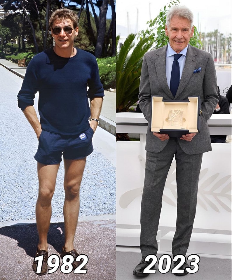 Harrison Ford au #FestivaldeCannes en 1982 vs 2023 📸