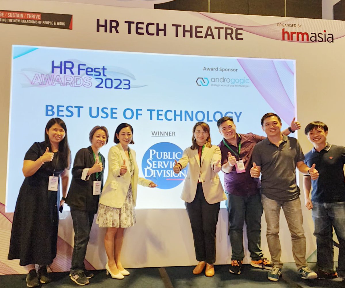GovTechSG's tweet photo. Congratulations to our GovTechies based at the Public Service Division for winning the Best Use of Technology for One Talent Gateway at the recent @HRM_Asia, HR Fest Awards 2023!
#PeopleOfGovTech #TechForPublicGood #GovTechSG https://t.co/zBIWnIrbKo