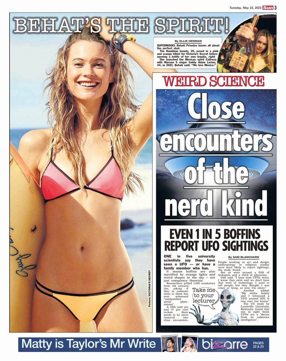 Page 3 - Tuesday 23rd May 2023

@paigeyxxx
#BehatiPrinsloo
 
#page3 #dailystar #thesun #newspaper