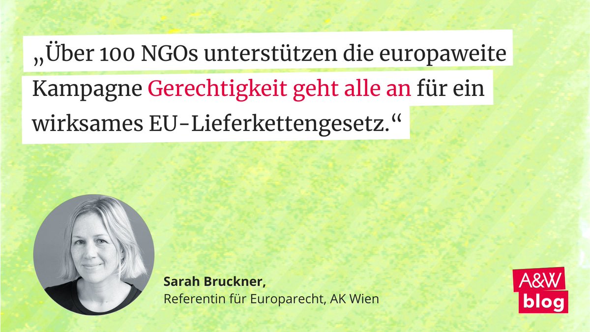 AundW's tweet photo. EU-#Lieferkettengesetz: Warum jetzt vor der Abstimmung am 1. Juni Druck auf das @EuParlament ausgeübt werden muss, um Lücken in den Vorschlägen von Kommission und Rat zu schließen, erläutert @_SarahBruckner: https://t.co/XSApgxO3xh https://t.co/KLCm7IuOg5