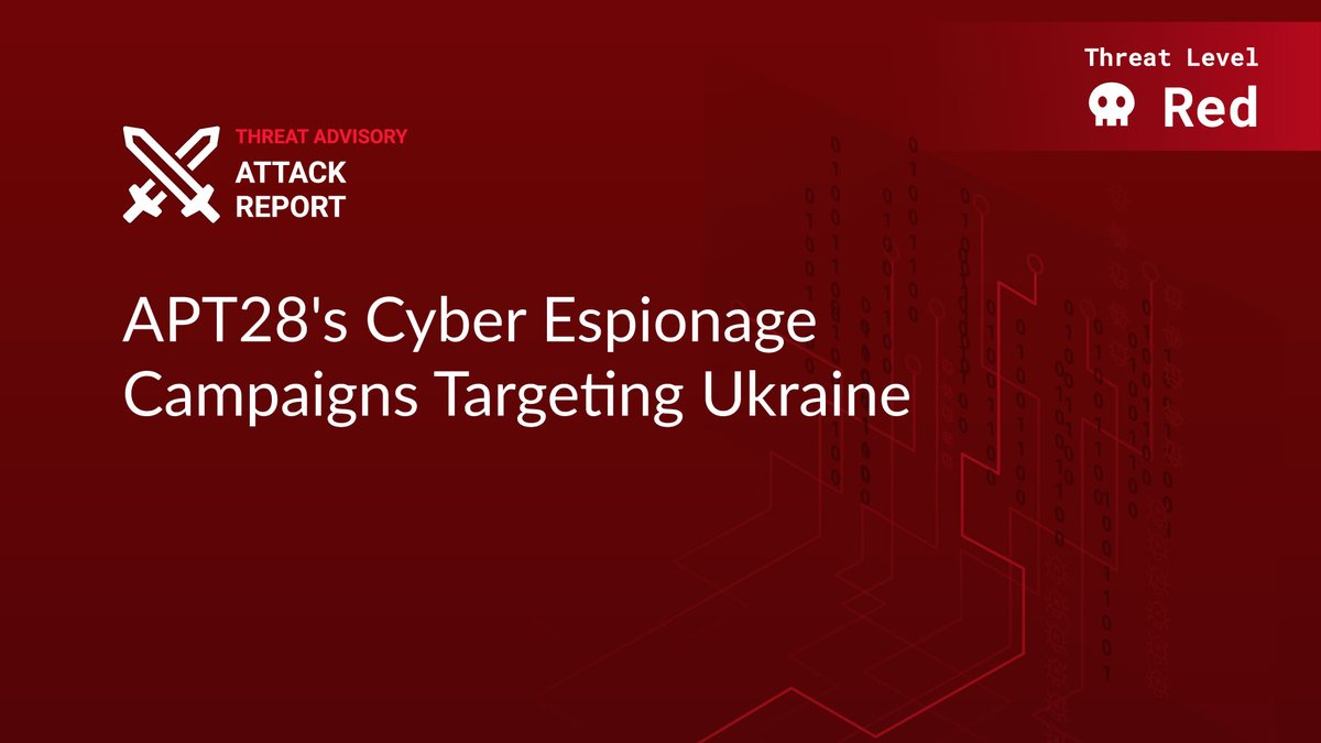 RT <a href="/HiveProInc/">Hive Pro</a>: APT28's Cyber Espionage Campaigns Targeting Ukraine

Read HiveForce Labs' threat advisory: hivepro.com/apt28s-cyber-e…

#Actor #APT28 #threat #Ukraine #phishing #campaign #Exploited #Vulnerability #ThreatAdvisory #Cybersecurity #ThreatHunting…