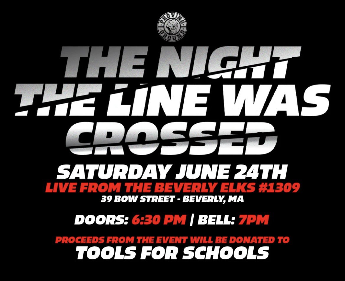 For the first time ever, the Proving Ground Championship will be defended in a Triple Threat Match‼️

“R.I.O.T." Kellan Thomas defends against “Shady" Shay Cash, and "Insane" Dick Lane.

6/24 - Beverly Elks | Beverly, MA

🎟 Tickets are now on sale at ProvingGroundStore.com 🎟