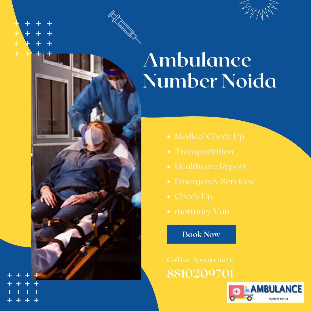 call now : 8810209701
visit this side : ambulancenumbernoida.com

#noidahospital #Noida #NoidaInternationalAirport #noidacity #nCoV2019 #ambulanceservice #ambulance #paitent #hospitality #hospital #emergency