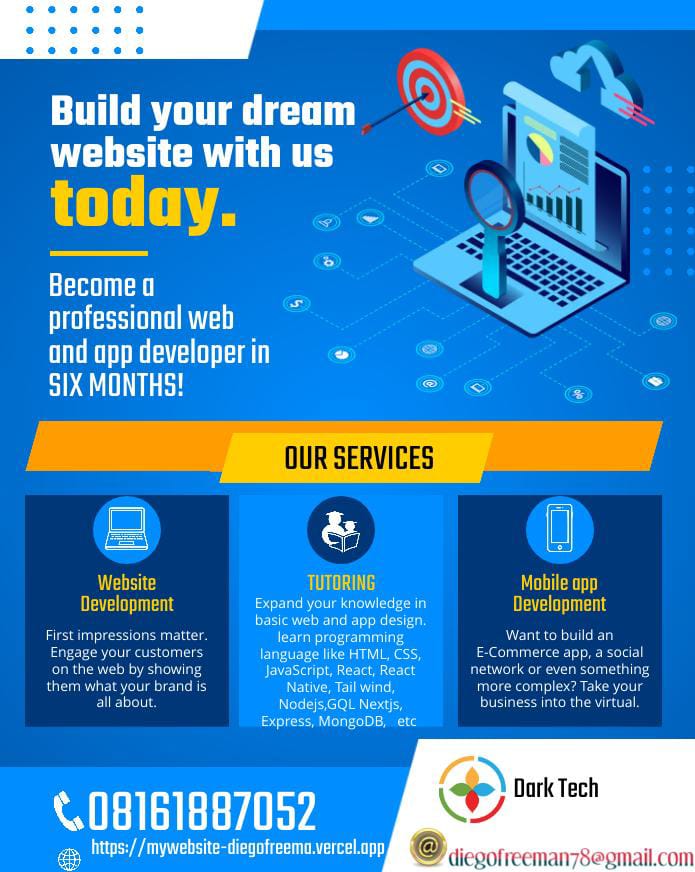 What's do you want to build?... Hit me up i got you covered ☺️