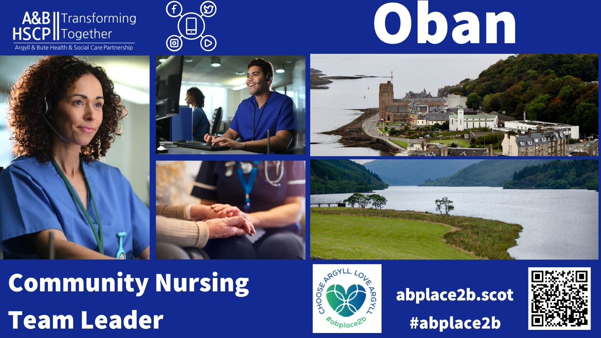 An exciting opportunity has arisen within #Oban for the right candidate to take up the post of  Team Lead for Community Nursing to provide Clinical Leadership and Operational management. APPLY NOW apply.jobs.scot.nhs.uk/Job/JobDetail?…

#abplace2b #nursingjobs