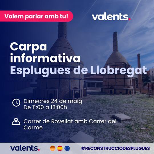 Valents_esplu's tweet photo. Vine a parlar amb nosaltres de tot allò que podem fer per millorar o que et mou inquietud del nostre municipi. T’escoltem a la nostra carpa informativa 🗳️🗳️🗳️ https://t.co/ORzJNgvy3F
