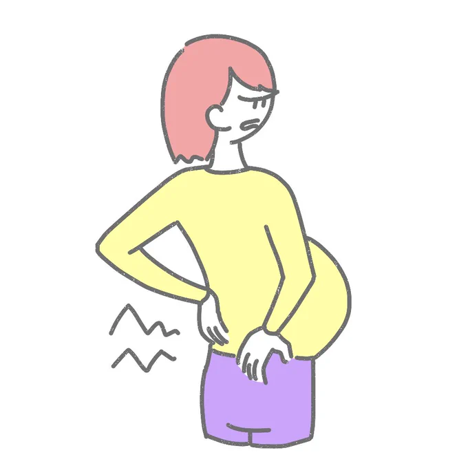 妊娠で骨盤が痛くなる女性             femtech-illustration.com/36-… #フェムテック #フェムテックイラスト #妊娠後期