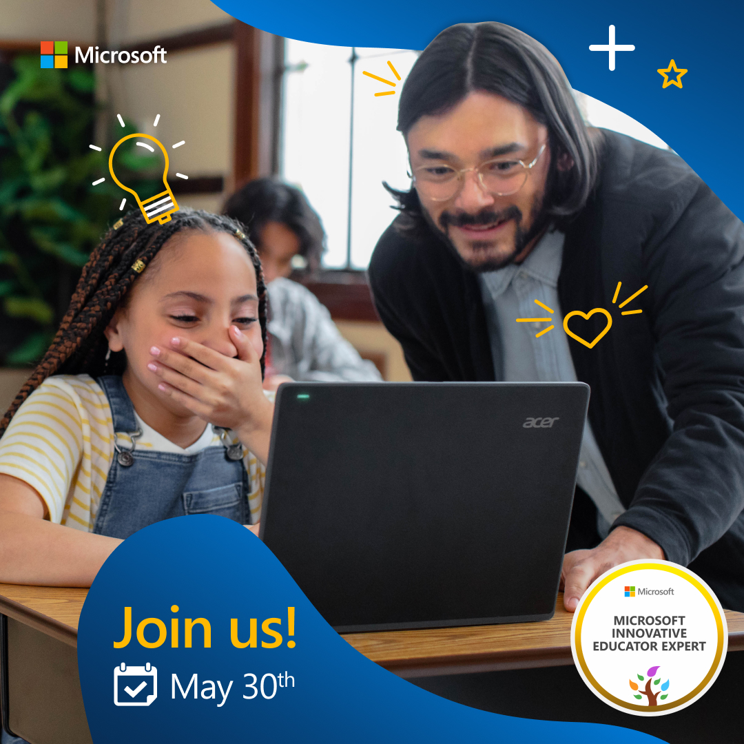 Microsoftbe's tweet photo. Leerkrachten, doe mee op 30 mei aan ons virtueel event waarop de Microsoft Innovative Experts hun ervaringen delen aan de hand van workshops, tools en tips. Een top kans om met elkaar in contact te komen en inspiratie op te doen! 🧑‍🏫 

👉https://t.co/x7sQYHqclX

#MicrosoftEDU https://t.co/1ar5RTRZ1r