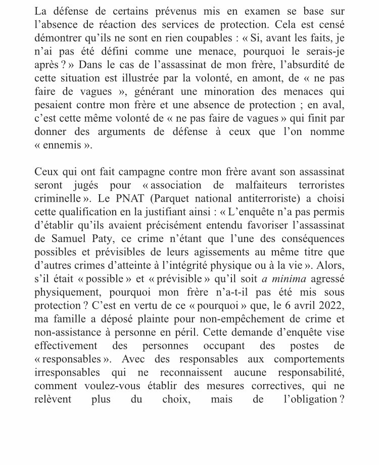 CarineAzzopardi's tweet photo. 🔵 Mickaëlle Paty, la sœur de Samuel Paty, a adressé une lettre le 22 mai au président du Sénat Gérard Larcher pour lui demander d’accéder à la demande d’ouverture d’une commission d’enquête parlementaire sur l’assassinat de son frère. ⤵️ https://t.co/JbfnAzuukh