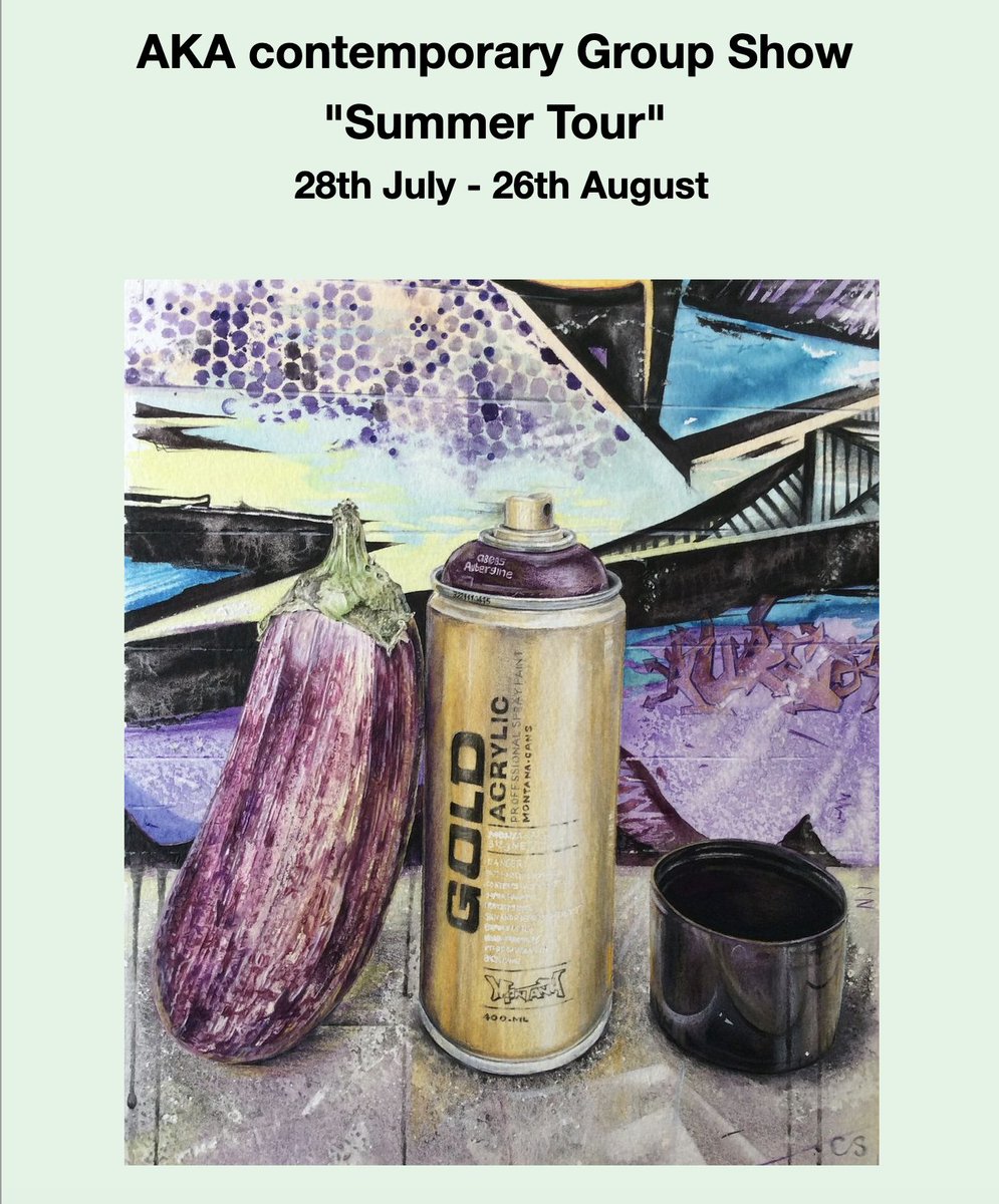 Delighted my #painting 'Graffiti Aubergine' is featured on the publicity for the forthcoming 'Summer Tour' #groupshow at the AKA Contemporary Gallery, Cambridge, 28 July - 26 August.
#akacontemporary #summertour #graffitiaubergine #graffiti #aubergine #watercolours #clairesparkes