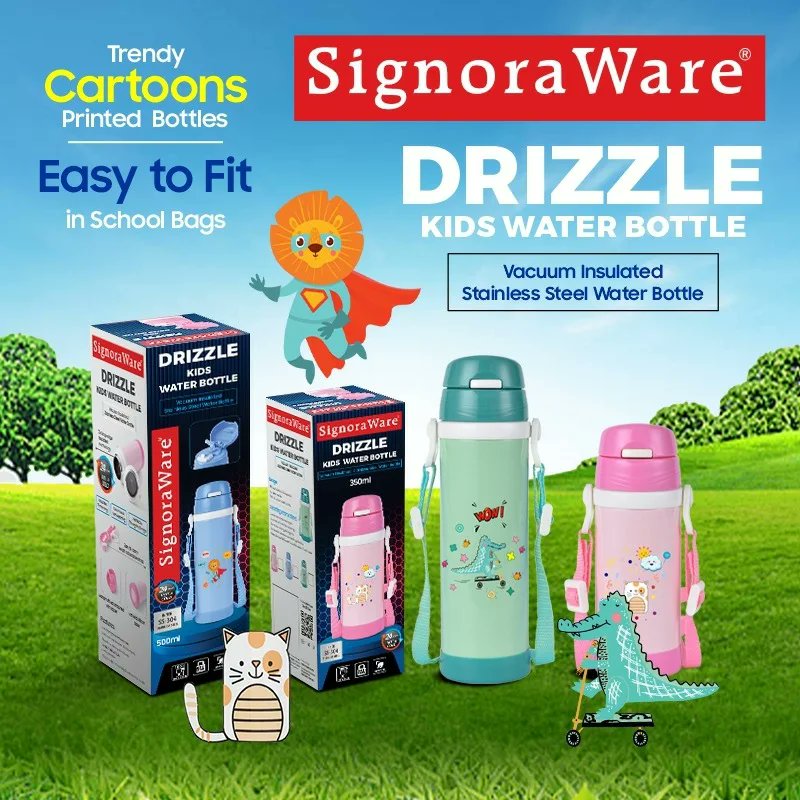 Choose the Best for your Kids🧍‍♂️

Drizzle Kids Water Bottles
Vacuum Insulated Stainless Steel Water Bottle 

#signoraware #drizzlekidswaterbottles #drizzlebottles #SteelWaterBottle #steelbottles #stainlesssteel #waterbottle #vacuuminsulated #multiplecolours #bpafree #school #kids