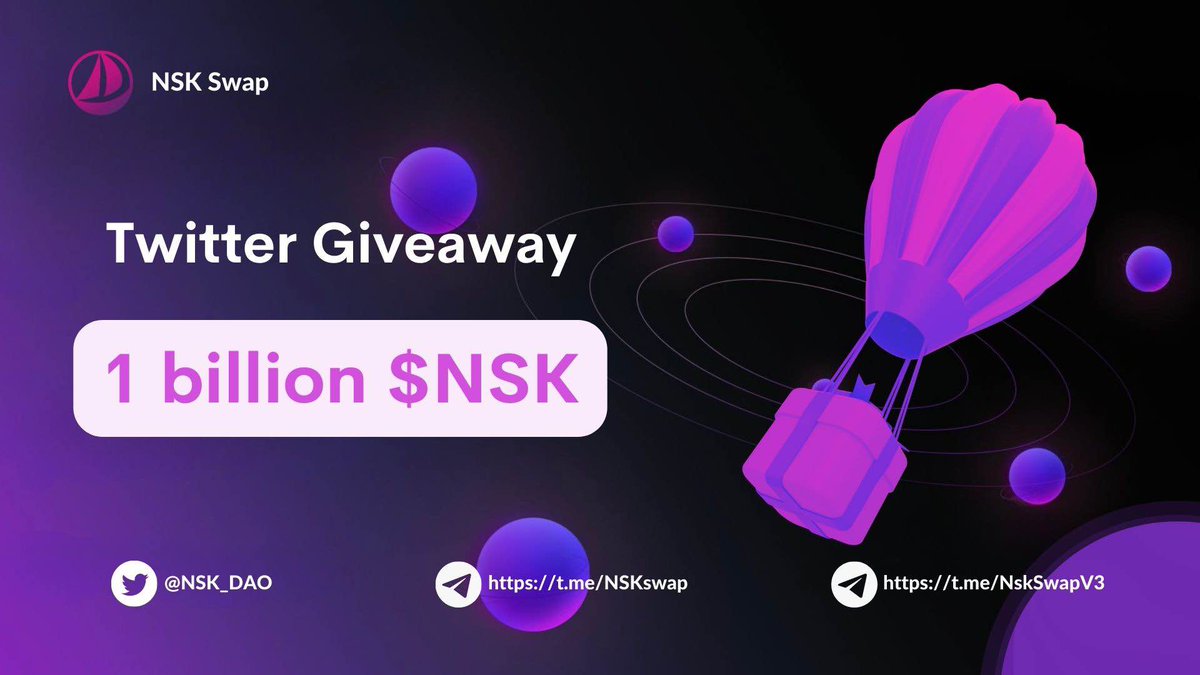 🎁Twitter Giveaway🎁

🎊To celebrate our IDO and upcoming launch on <a href="/arbitrum/">Arbitrum</a>. 🎉#Giveaway total of 1 billion NSK to 100 winners! 

To win: 
1. Follow <a href="/NSK_DAO/">Noah's Dao</a>
2. Like &amp; RT &amp; tag3 frens
3. Join TG t.me/NskSwapV3 or t.me/NSKswap

⏰24 hrs
#ARB #Arbitrum