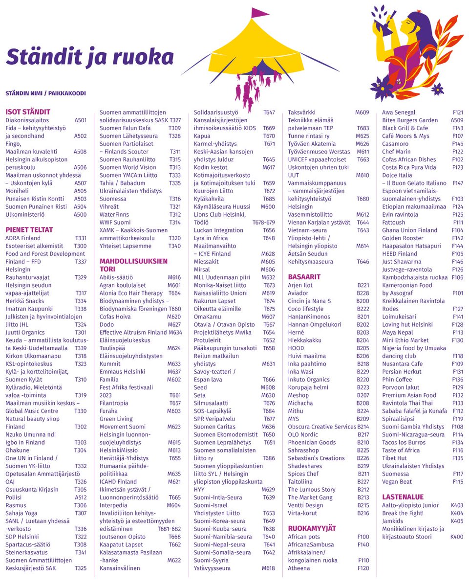 Maailma kylässä (@maailmakylassa) on Twitter photo #Maailmakylässä on Suomen suurin kestävän kehityksen tapahtuma, jossa esittäytyy yli 200 erilaista näytteilleasettajaa kansalaisjärjestöistä puolueisiin sekä basaari- ja ruokamyyjiin! Mukana mm. <a href="/AbilisF/">Abilis-säätiö</a> <a href="/KIOSFoundation/">KIOS</a> @Rauhanliitto <a href="/WWFSuomi/">WWF Suomi</a> <a href="/seta_ry/">Seta</a> <a href="/Miessakit/">Miessakit ry</a> ja monta muuta! #Maailmakylässä on Suomen suurin kestävän kehityksen tapahtuma, jossa esittäytyy yli 200 erilaista näytteilleasettajaa kansalaisjärjestöistä puolueisiin sekä basaari- ja ruokamyyjiin! Mukana mm. <a href="/AbilisF/">Abilis-säätiö</a> <a href="/KIOSFoundation/">KIOS</a> @Rauhanliitto <a href="/WWFSuomi/">WWF Suomi</a> <a href="/seta_ry/">Seta</a> <a href="/Miessakit/">Miessakit ry</a> ja monta muuta!